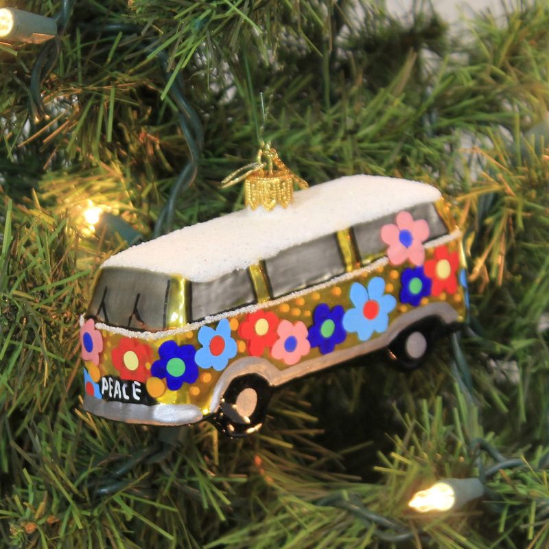 Morawski 2.25" Retro Love Van Flower Child Peace  -  Tree Ornaments