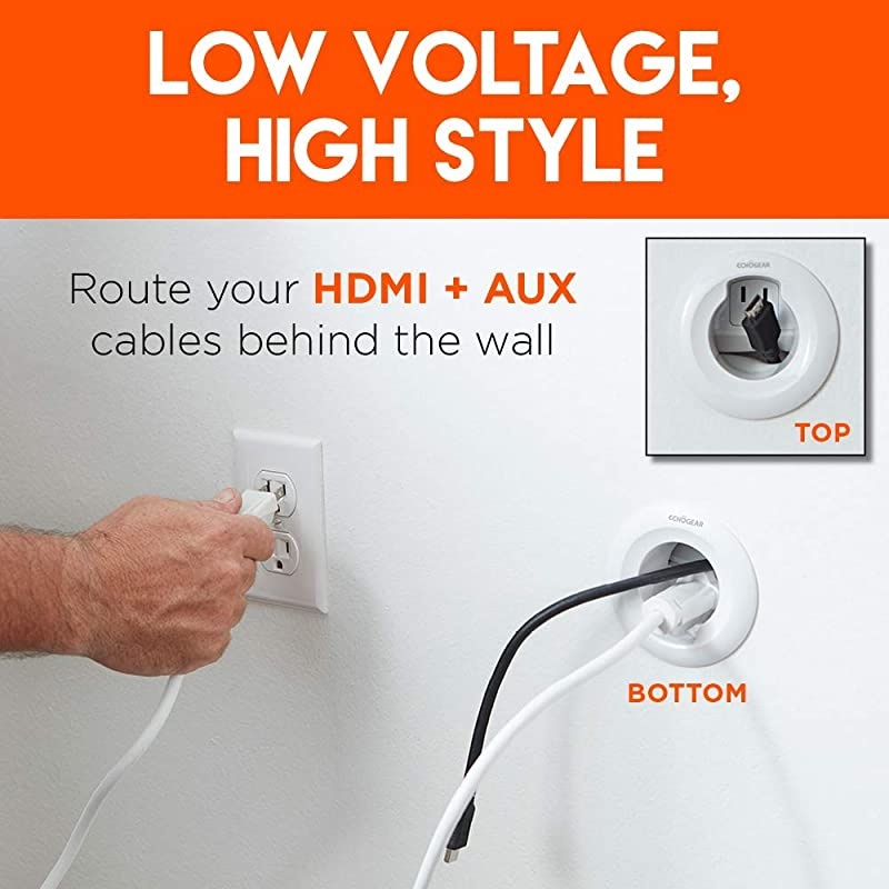 in Wall Cable Management Kit Hide TV Power Cables amp Low Voltage Wires Behind The Wall Perfect for Wall Mounted TVs Includes Template Saw amp Low Profile Extension Cord