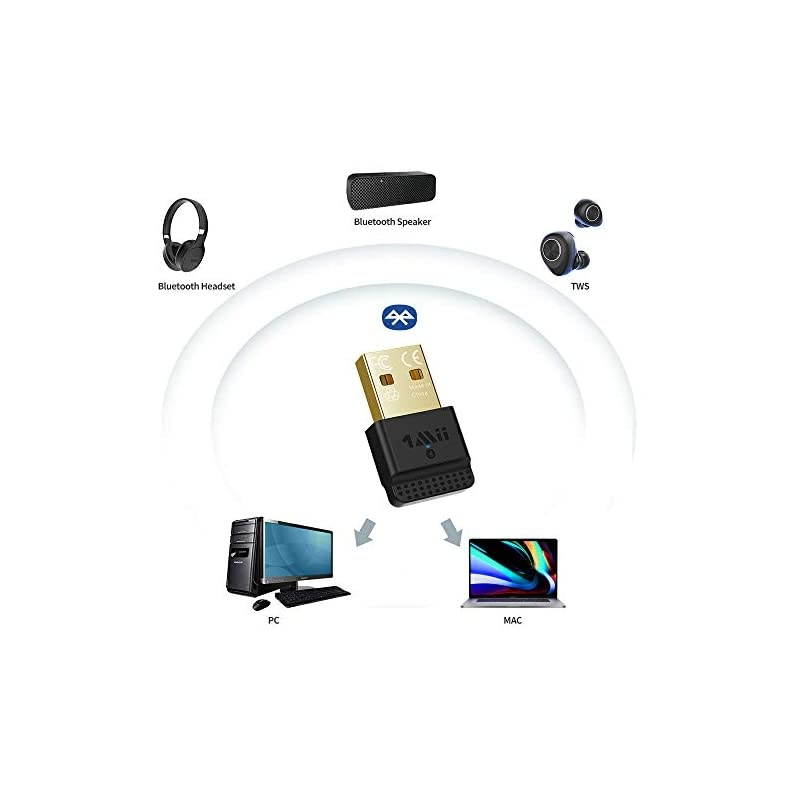 USB Bluetooth 40 Dongle Adapter for PC Laptop Desktop Stereo Headset Keyboard Mouse Support All Windows 10 81 8 7 XP Vista B04