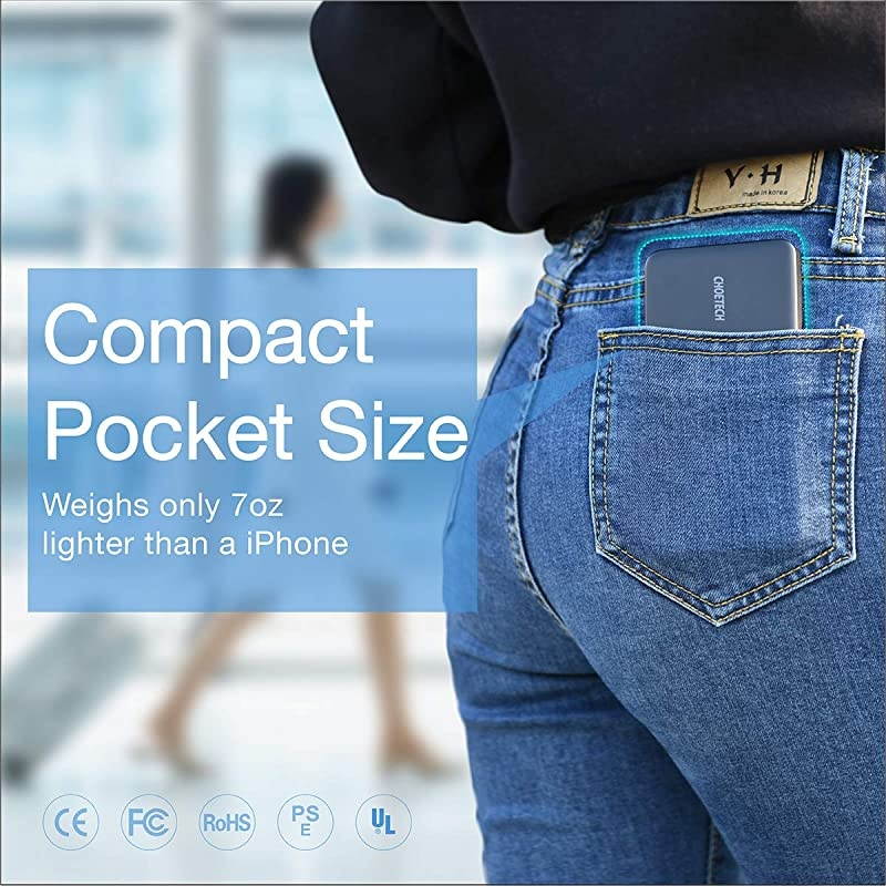 Power Bank USB C for iPhone 12,  10000mAh PD 18W Portable Charger QC 3.0 External Battery Pack Compatible with iPhone 12 Mini/12 Pro Max/11 Pro, Galaxy S20/S20 Ultra, iPad Pro,Nintendo Switch