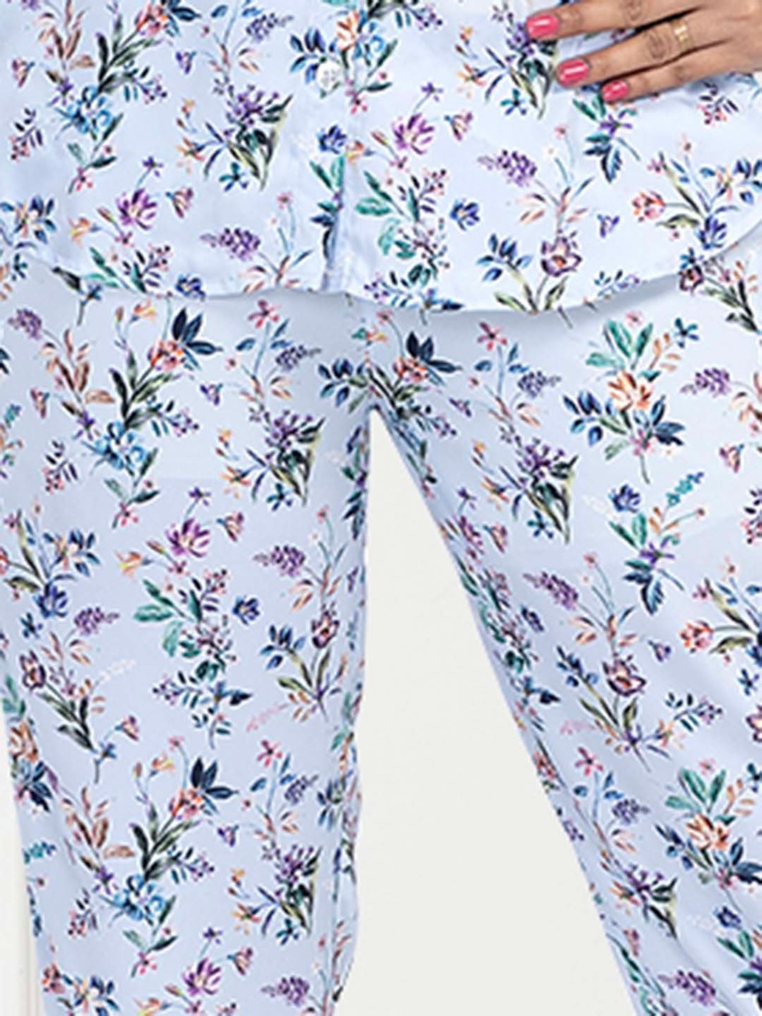 Nino Bambino Light Blue Printed Shirt With Pants