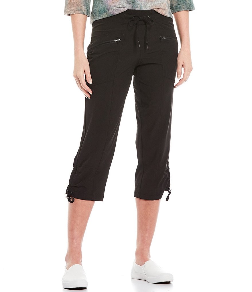 Intro Petite Size Activeease Drawstring Pull-On Capri Pants
