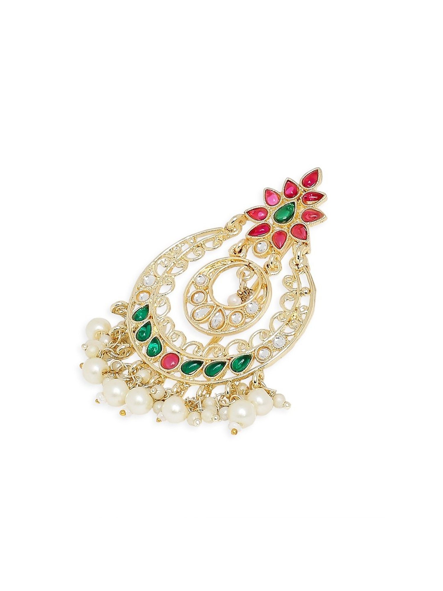 OOMPH Gold Tone Ethnic Floral Design Hair Bun Pin Juda Pin Jadau