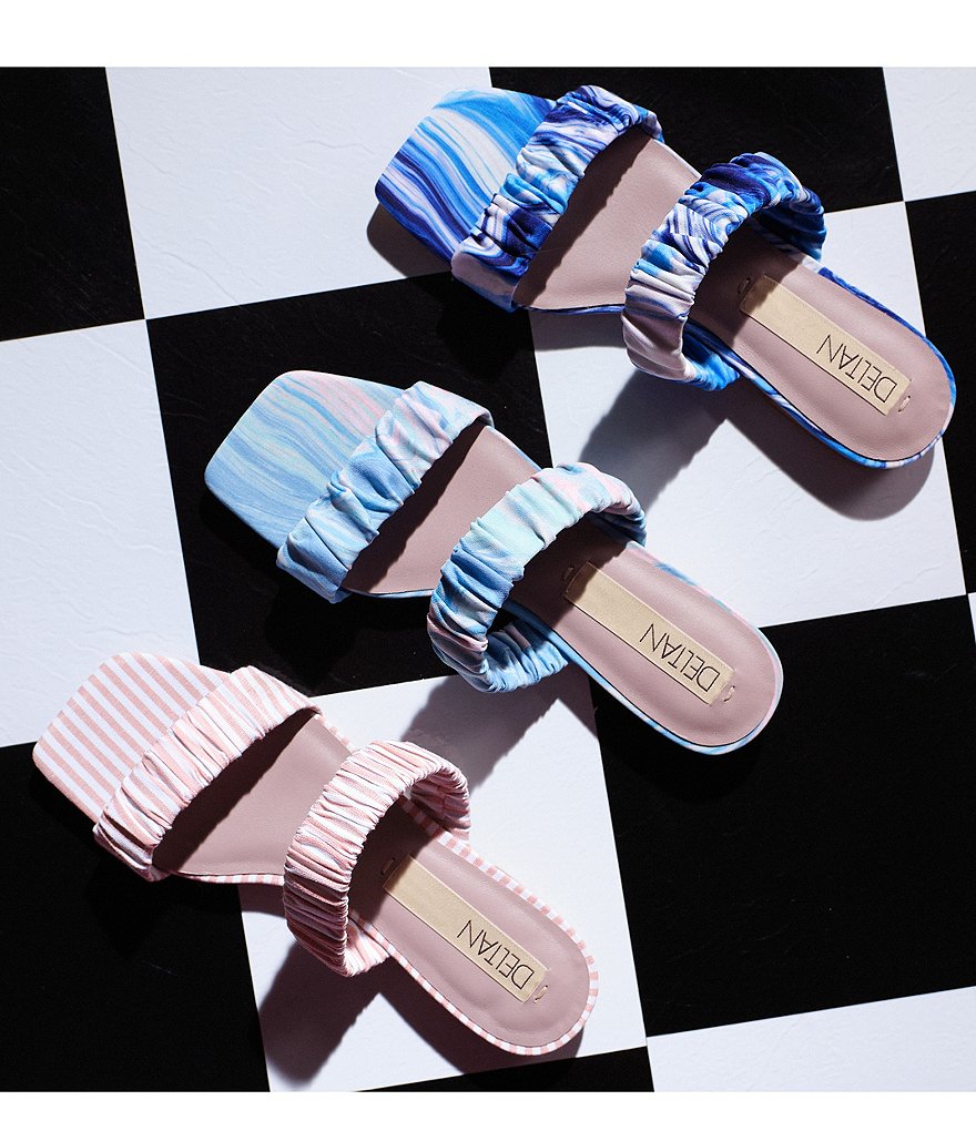 Deltan Cora Printed Two Band Sandals