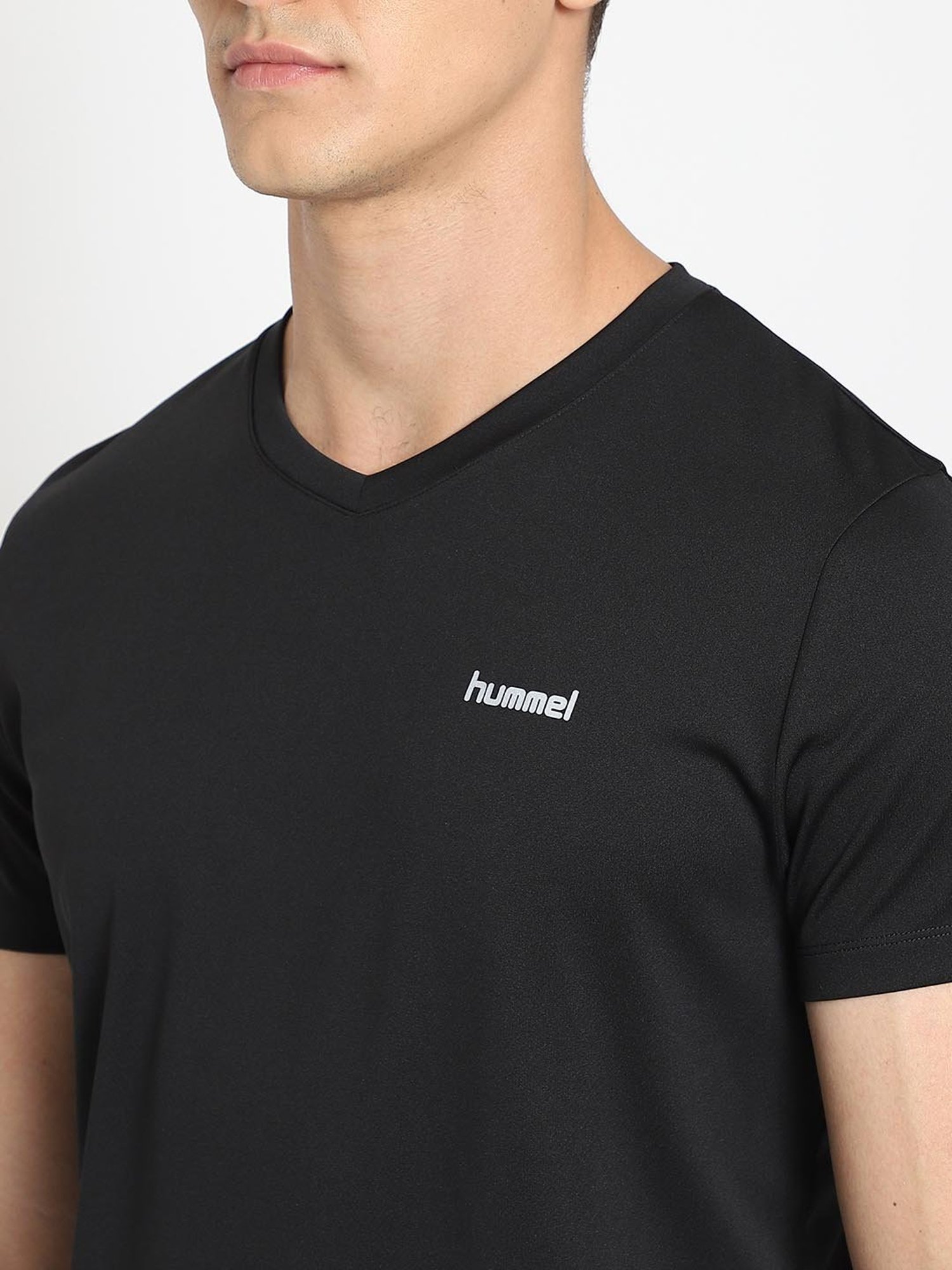 Hummel Black V Neck T-Shirt