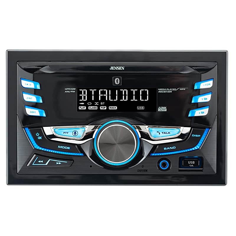 MPR420 7 Character LCD Double DIN Car Stereo Receiver | Push to Talk Assistant | Bluetooth | USB Fast Charging