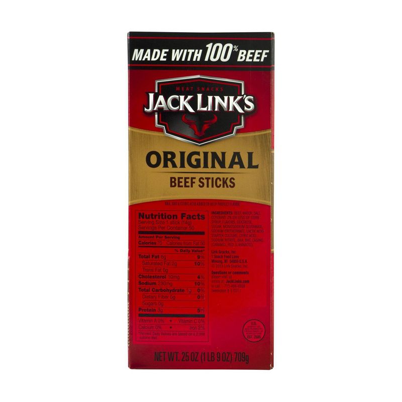 Jack Link's Original Beef Sticks - 25oz/50ct