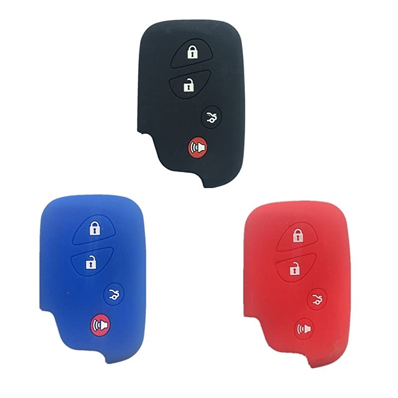 Red and Navy Blue Key Fob Case Cover Jacket Keyless Remote Smart Key Fob Skin Clicker Case Skin Cover for Lexus GS430 GS300 IS350 IS250