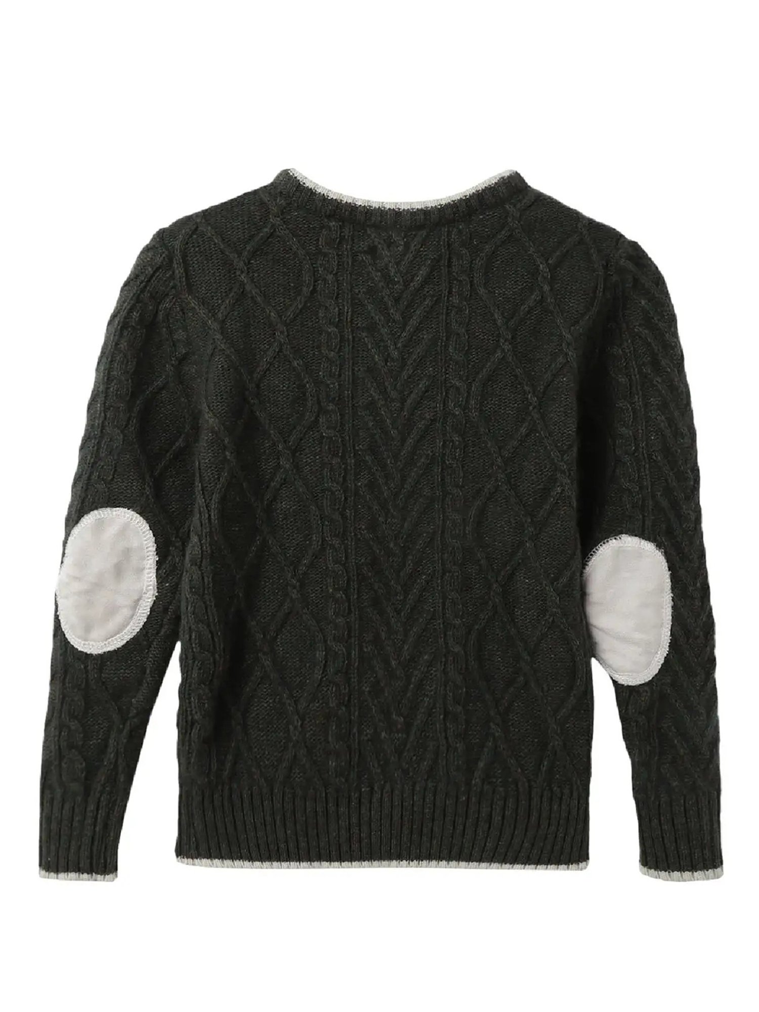 Blue Giraffe Kids Olive Self Design Full Sleeves Sweater