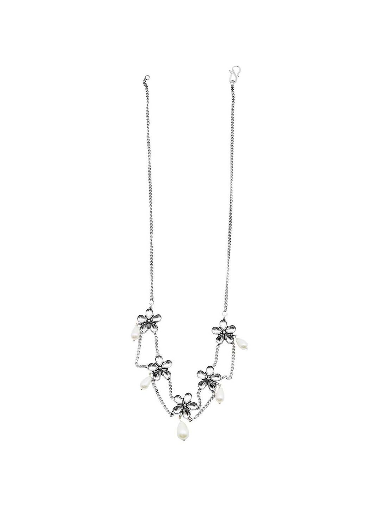 ToniQ Gold-Plated White Baroque Choker Necklace for Women