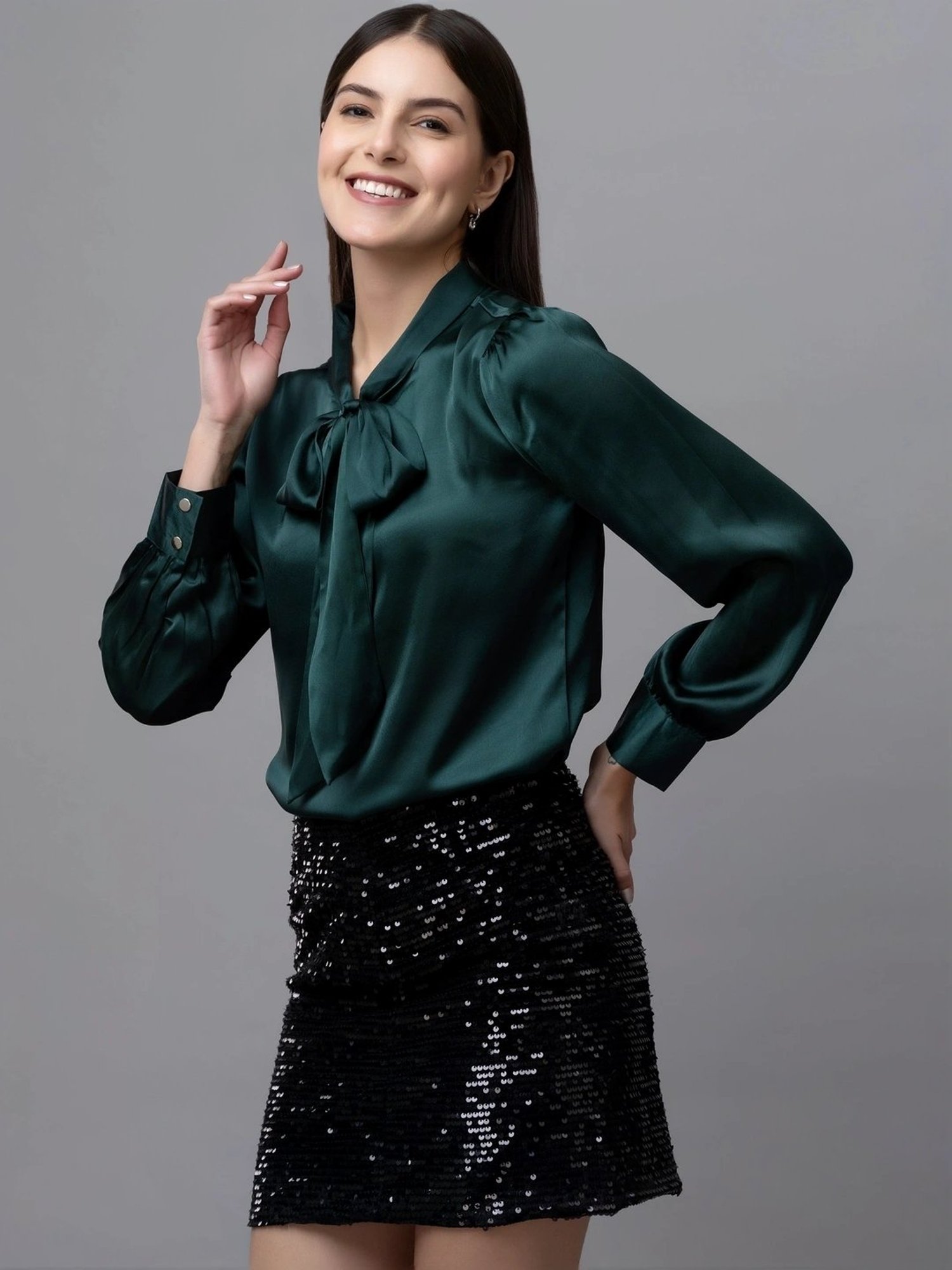 PURYS Green Regular Fit Top