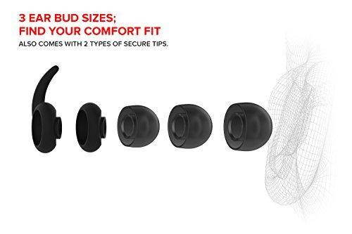 Creative Outlier ONE Wireless Bluetooth 4.1, IPX4 Water-Resistant Sweat-proof In-Ear Headphones with Built-in Microphone, 9.5 Hours Battery Life and Tangle-Free Cable (Black)