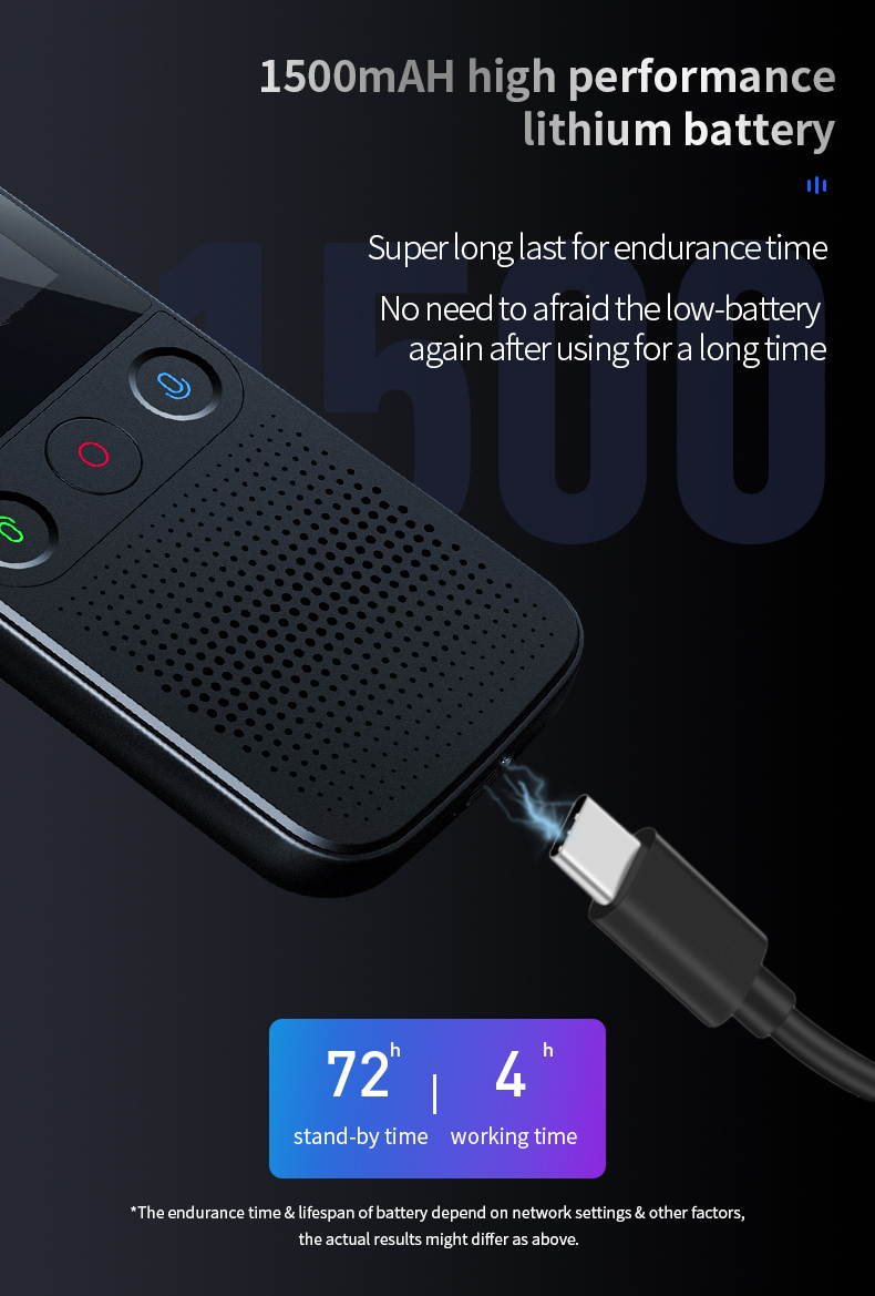 Language Translator Device Smart Two Way Voice Translator Bluetooth Support 138 Languages for Travelling Abroad Learning Shopping Business Chat Recording Translations