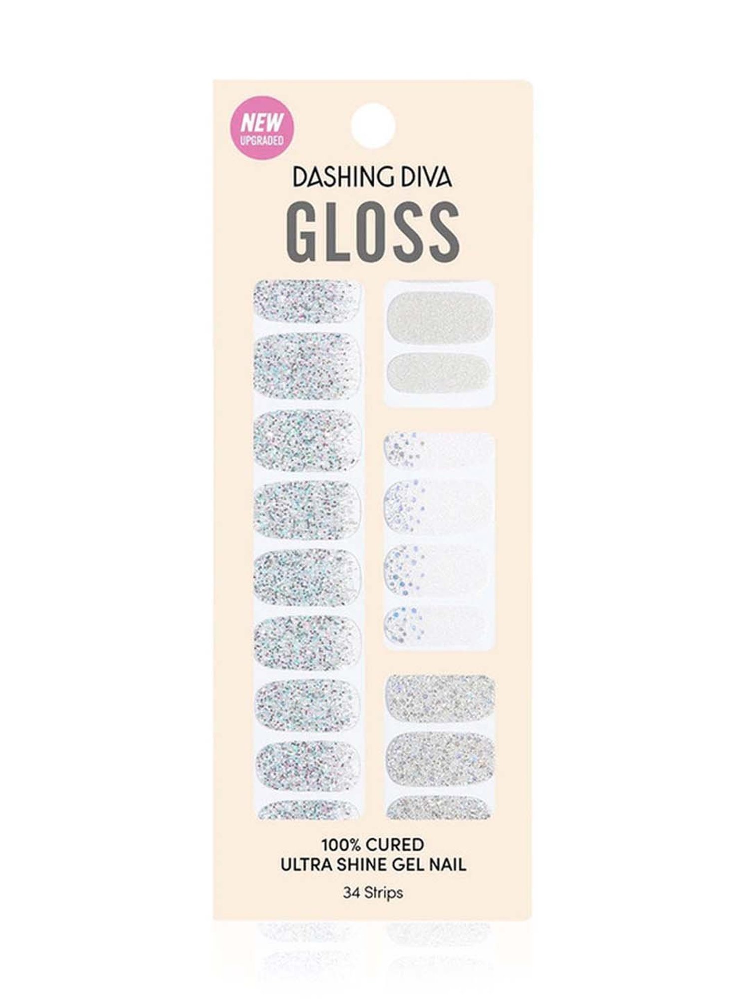 Dashing Diva GLOSS Milky Way Fake Artificail Full Peel Off Nails