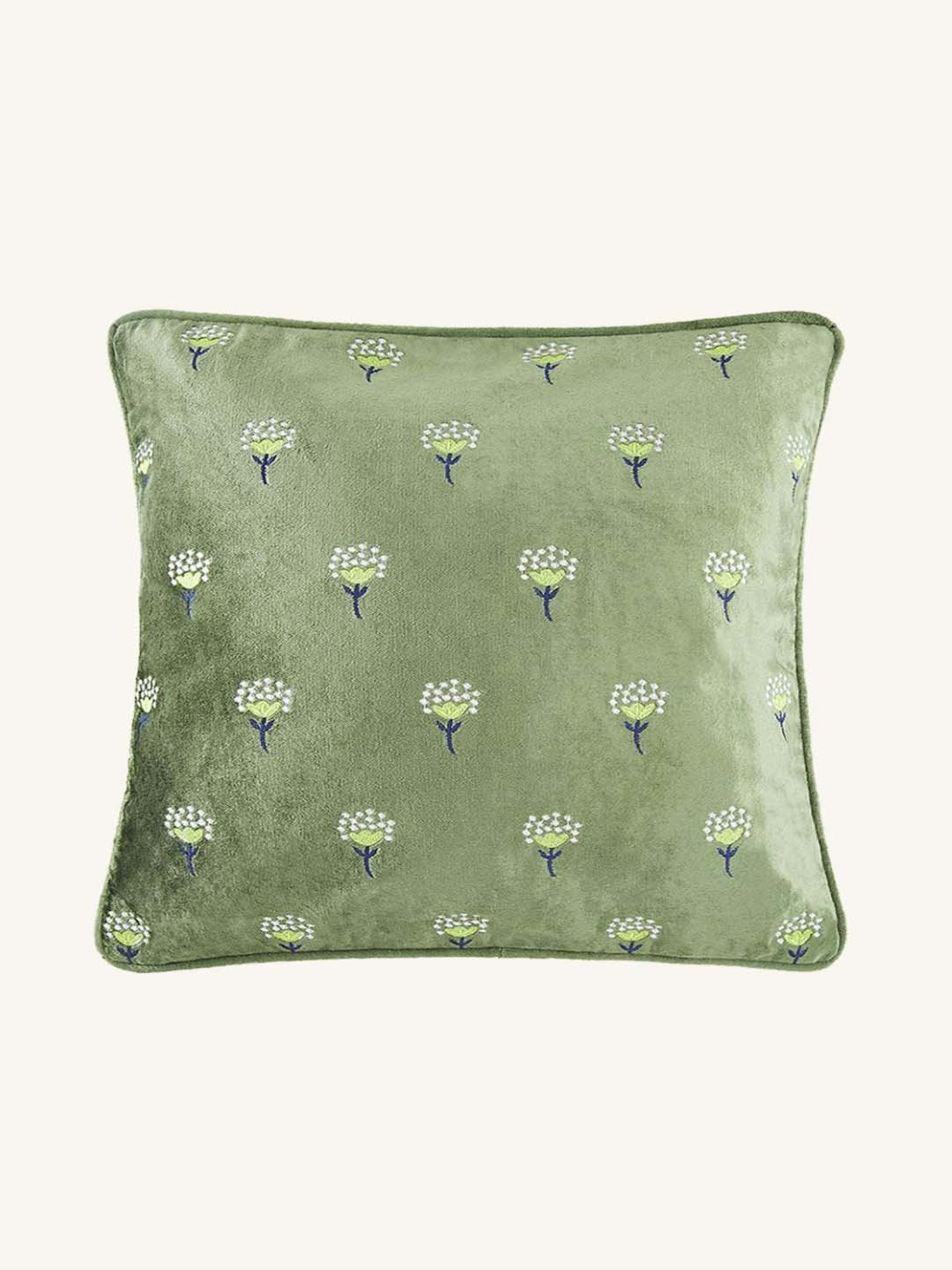 Living Scapes by Pantaloons Green Cotton Cushion Cover