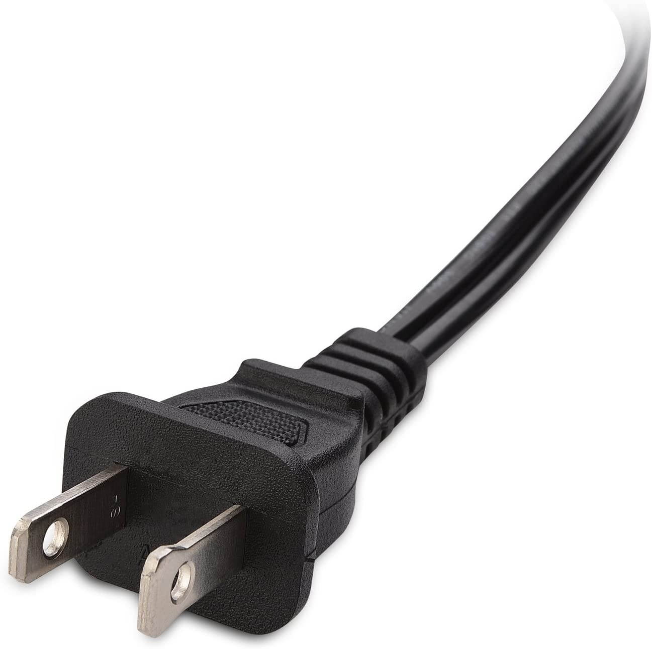 Cable Matters 2-Pack 2 Slot Polarized Power Cord (2 Slot Power Cable) 15 Feet (NEMA 1-15P to IEC C7)