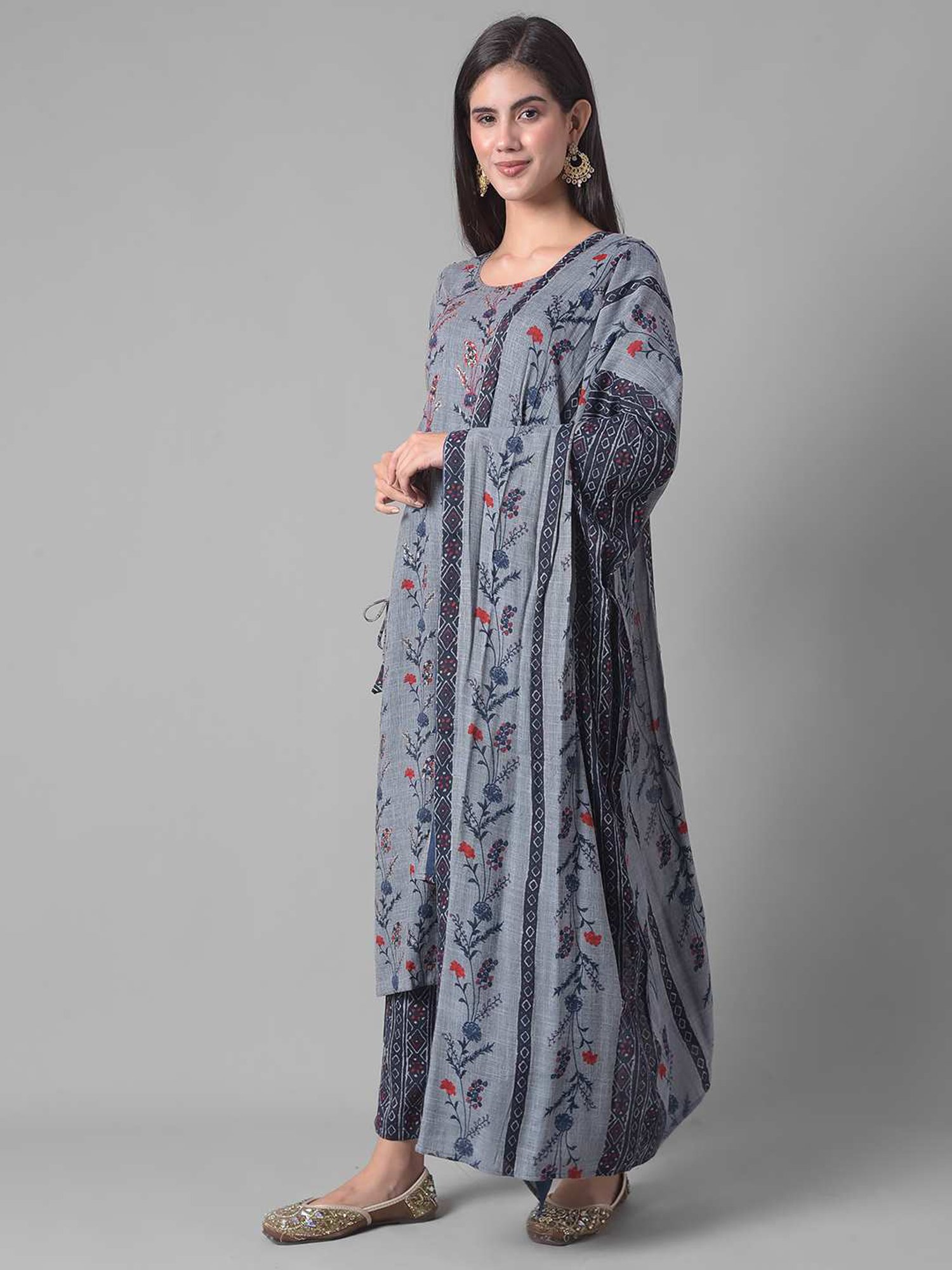 Dollar Missy Blue Embellished Kurta With Pants & Dupatta