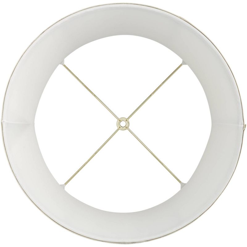 Springcrest Cream Embroidered Feather Medium Drum Lamp Shade 14" Top x 16" Bottom x 11" High (Spider) Replacement with Harp and Finial