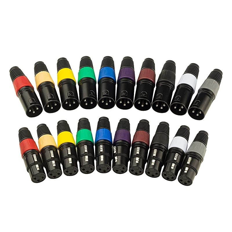 XLR Connector in 10 Colors (10-Black)