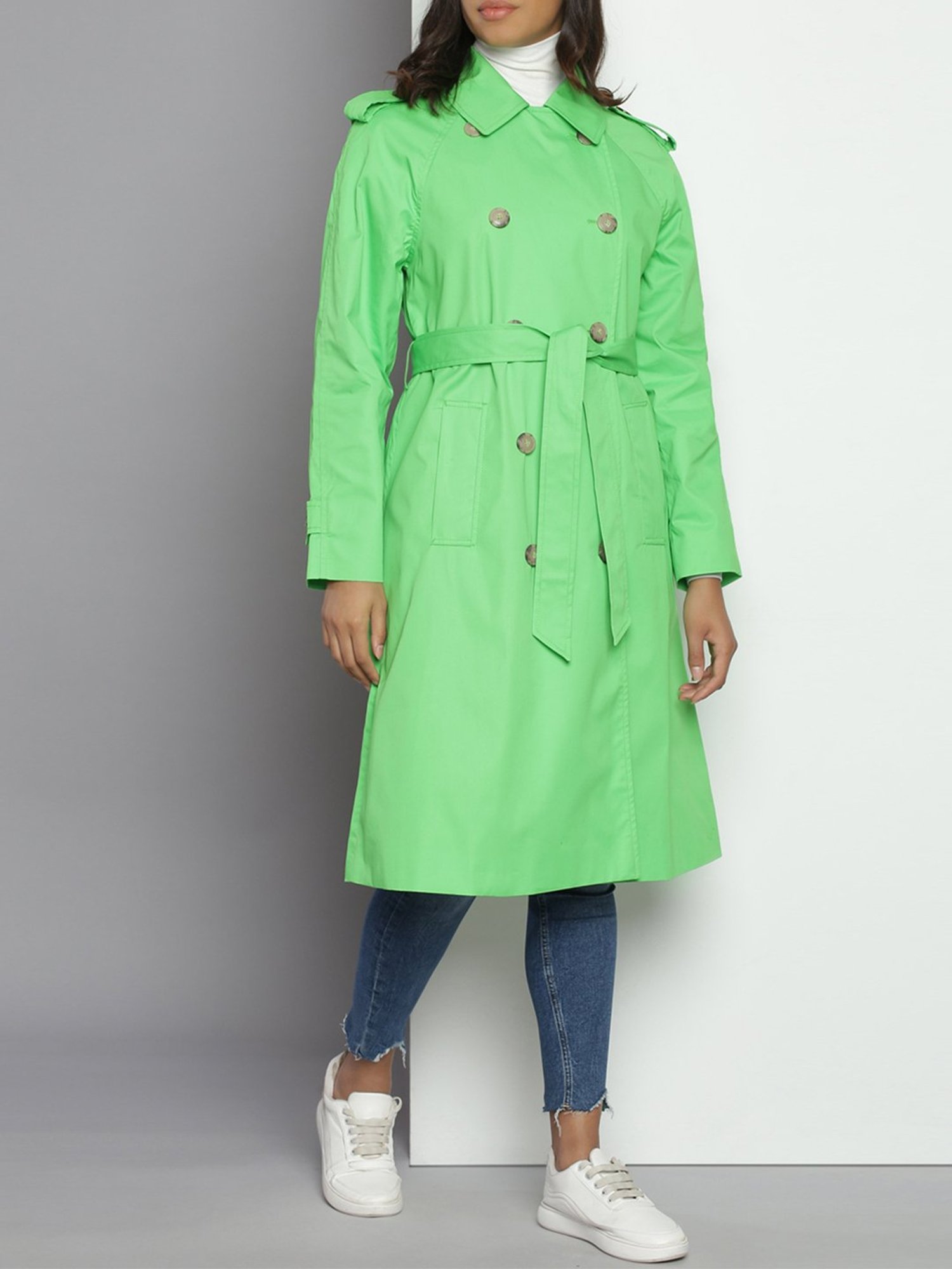 Tommy Hilfiger Spring Lime Regular Fit Trench Coat