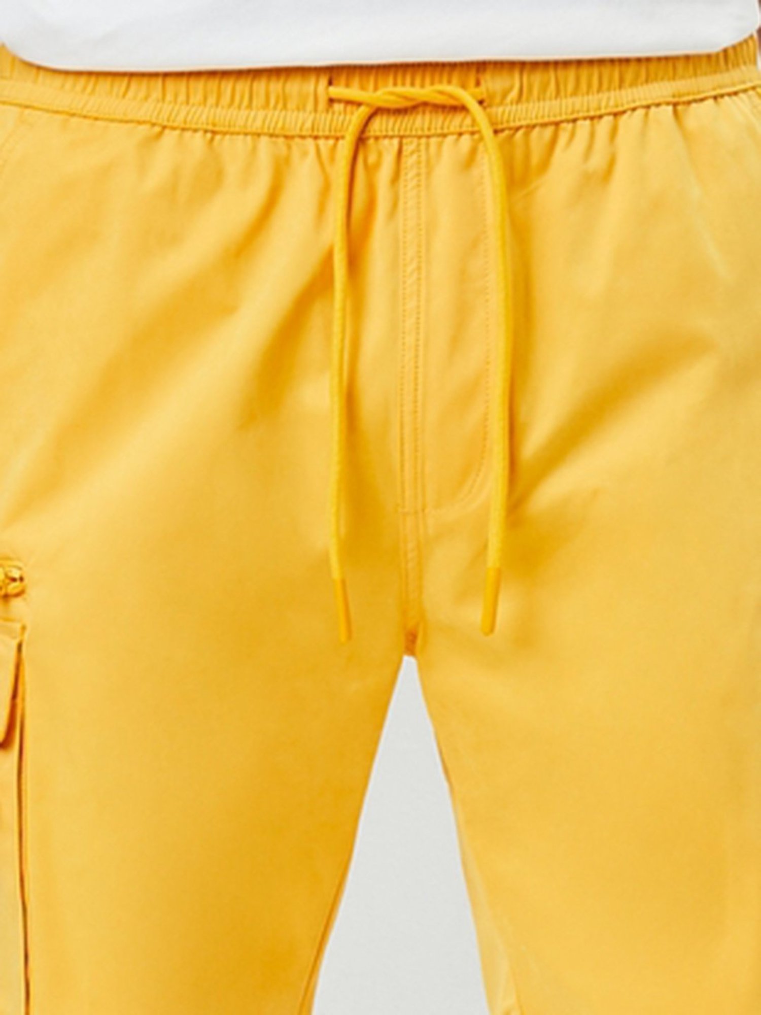 Forever 21 Yellow Regular Fit Cargo Shorts