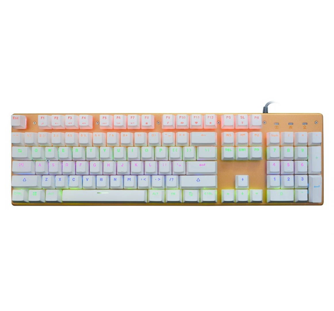 JK200 104 Keys Multicolor LED Backlit Mechanical Keyboard for Game Wired PC Notebook Wired Mechanical Green Axis Game Keyboard