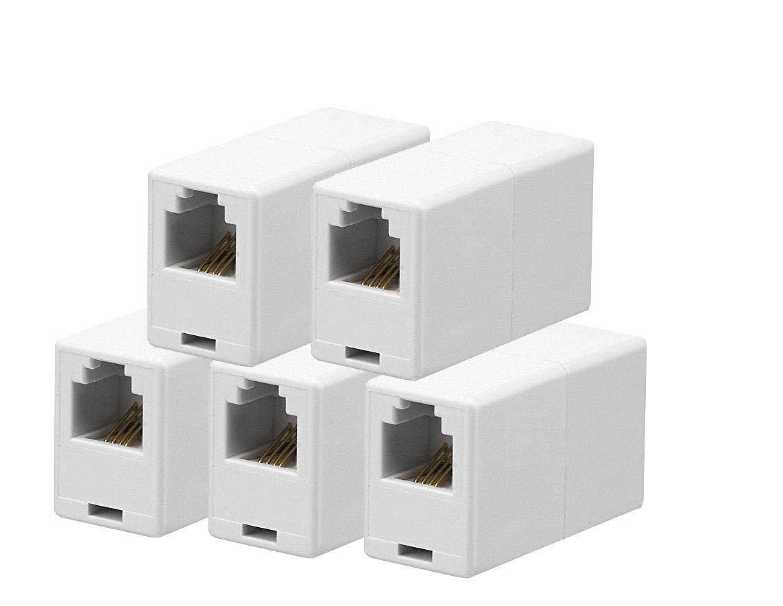 iMBAPrice RJ11 4P4C Straight Telephone Inline Coupler (5 Pack)