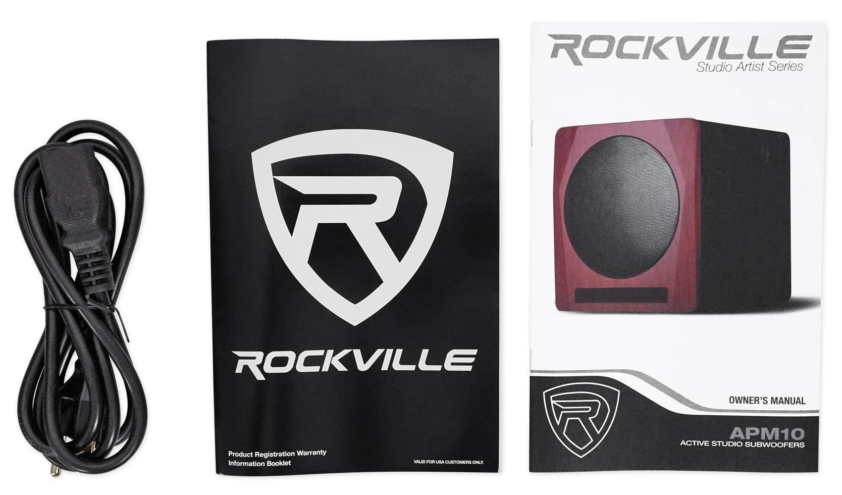 rockville apm10b 10" 400 watt powered home theater subwoofer sub - studio sound