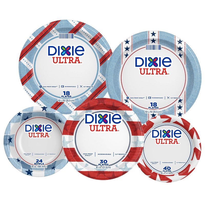 Dixie Ultra Plaid Disposable Plates - 10" - 18ct