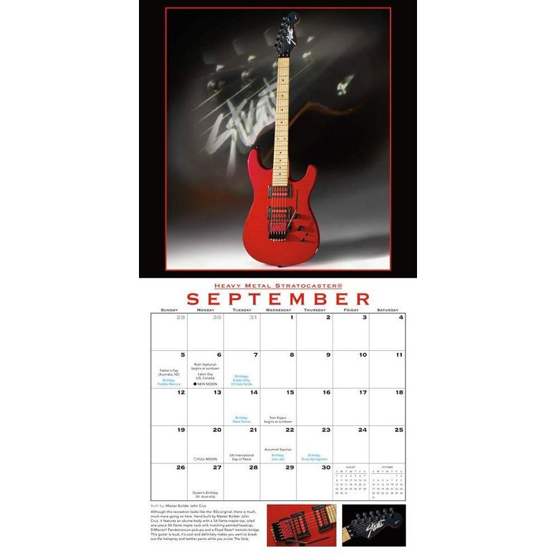 Sellers Publishing 2021 Fender Custom Shop Guitar 16-Month Wall Calendar Fender Guitar