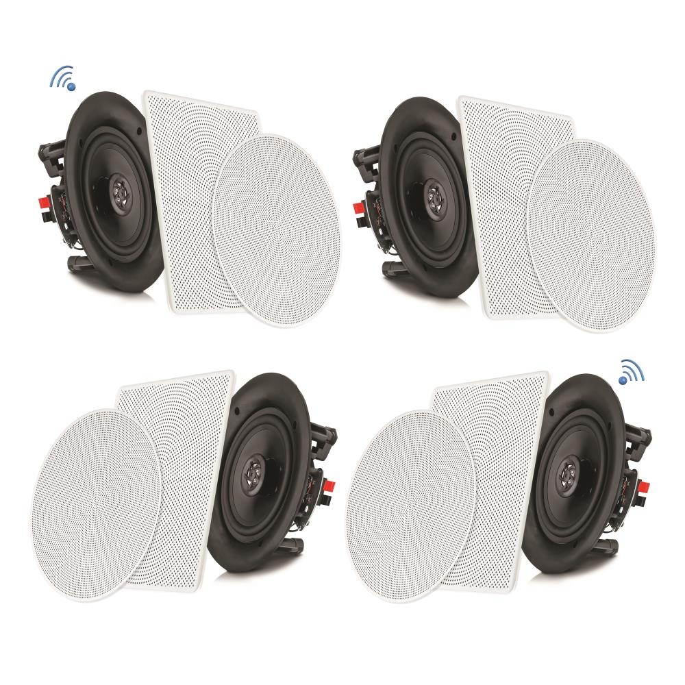 Pyle Audio 6.5 In 2 Way 200W Flush Mount Bluetooth Ceiling Wall Speakers (8 Pk)
