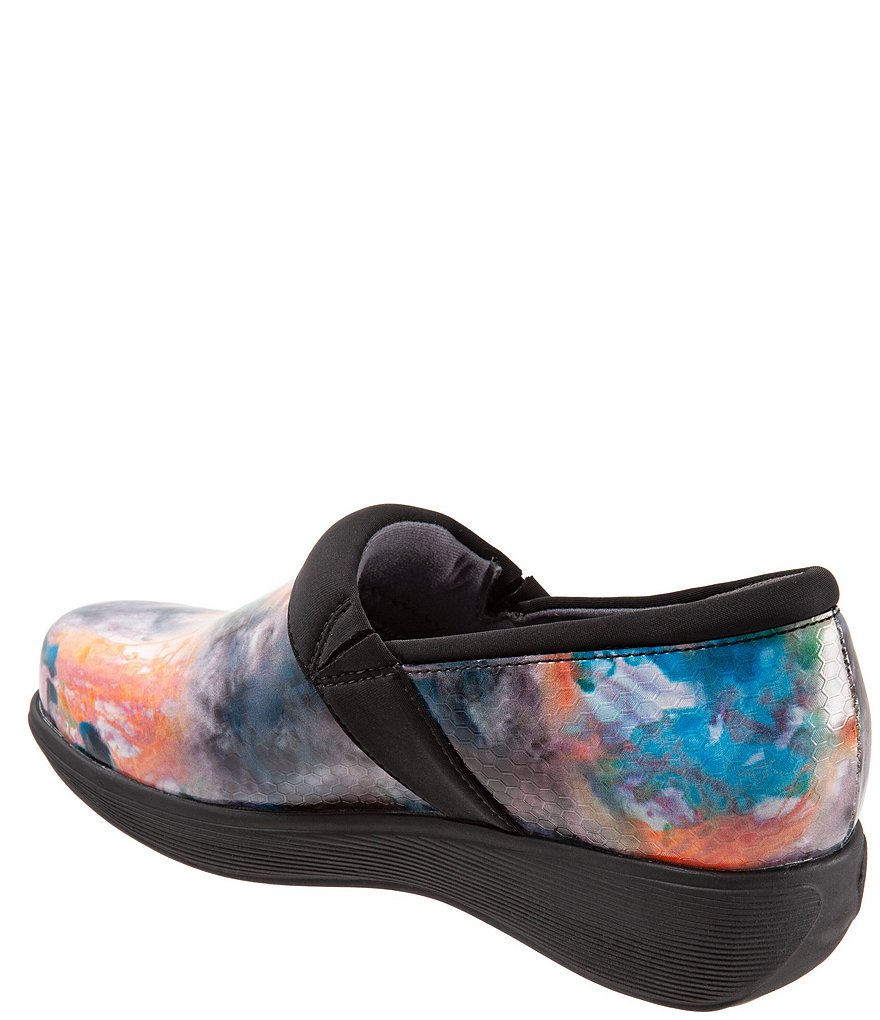 SoftWalk Meredith Sport Watercolor Print Leather Slip-On Clogs