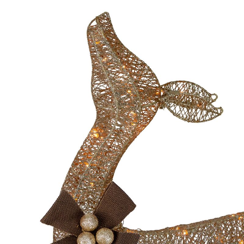 J. Hofert Co Set of 2 Brown Lighted Standing Doe and Fawn with Jingle Bells Outdoor Christmas Decorations