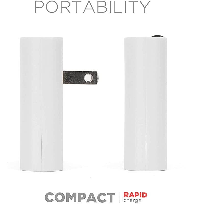 AC Pro 5.4 Amp 4-Port USB Wall Charger, Flat Foldable Plug for iPhone 12/12 Pro/12 Pro Max/ 11/11 Pro/11 Pro Max/Xs,/Xs Max/XR/X/8/Airpods, iPad, Samsung Galaxy Android & More, White