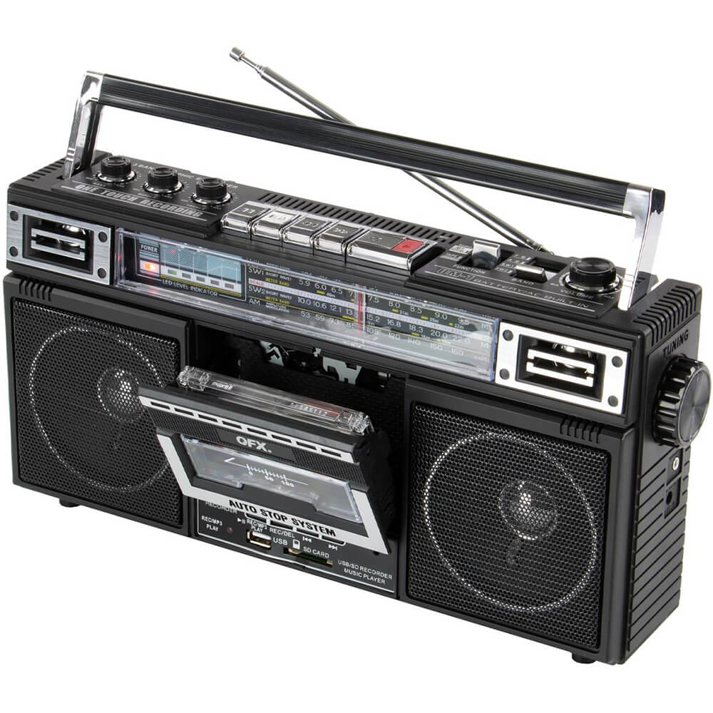 QFX J220BT Bluetooth Radio/Cassette to MP3 Converter Boombox