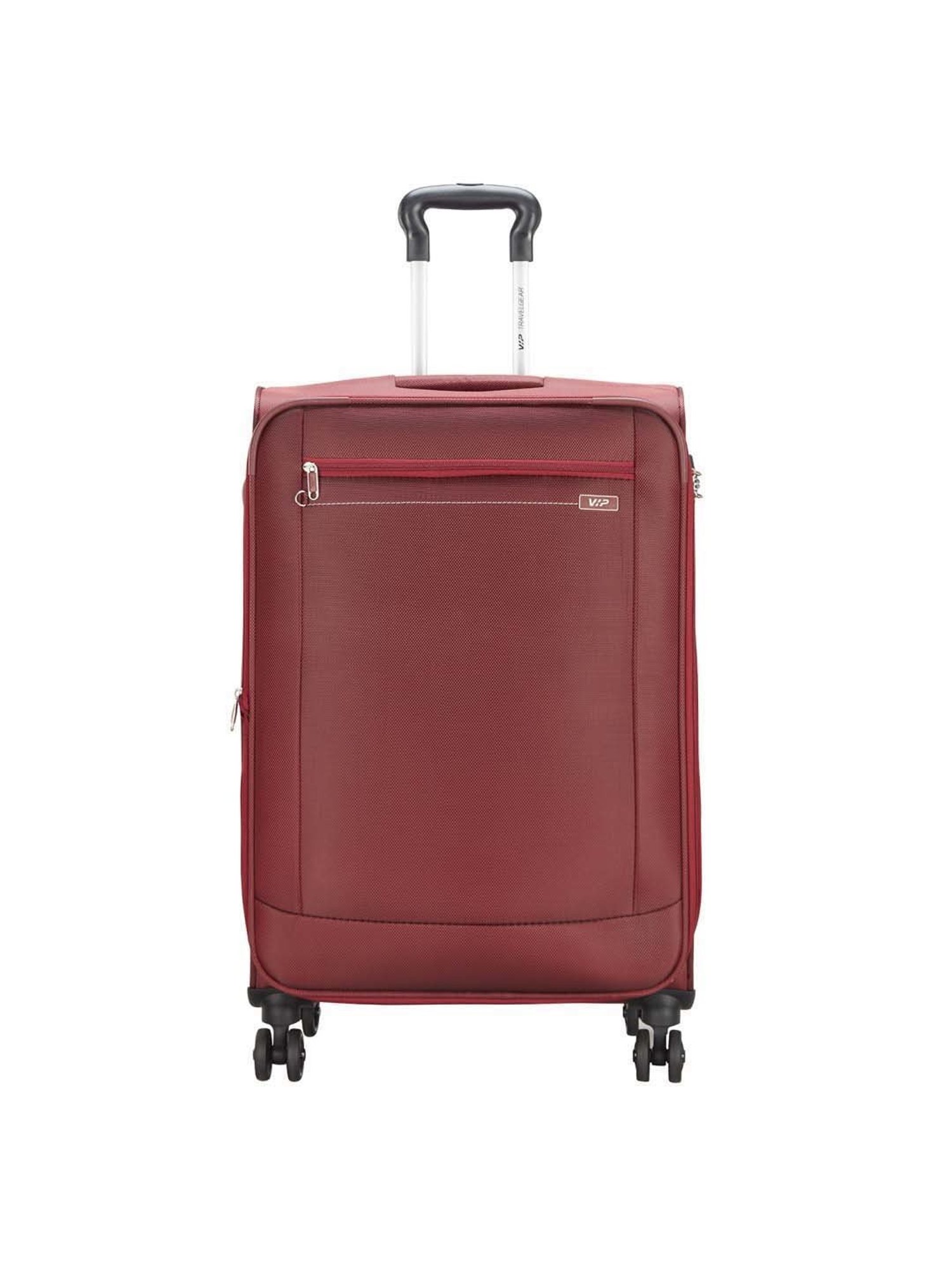 VIP Knight Red Solid Soft Medium Trolley Bag - 46 cm