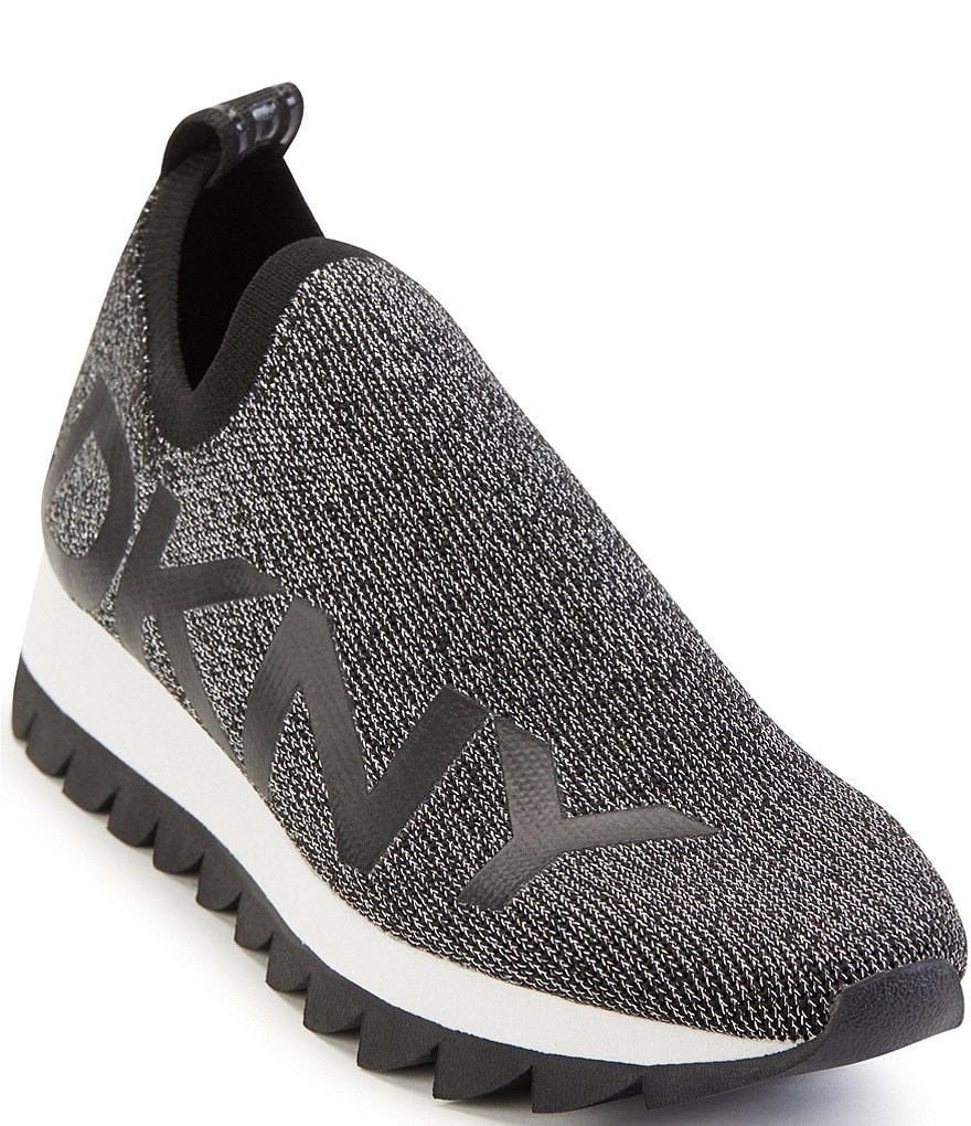 DKNY Azer Slip-On Logo Side Platform Wedge Sneakers