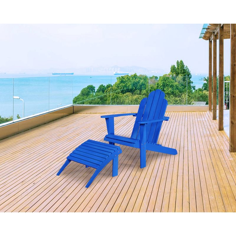 Adirondack Ottoman - Blue - Linon