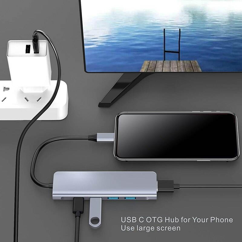 USB C Hub 5 in 1 Type C 3.1 to 4K HDMI 3 USB 3.0 Ports PD Charging Port Multiport Adapter Thunderbolt 3 Dock Station