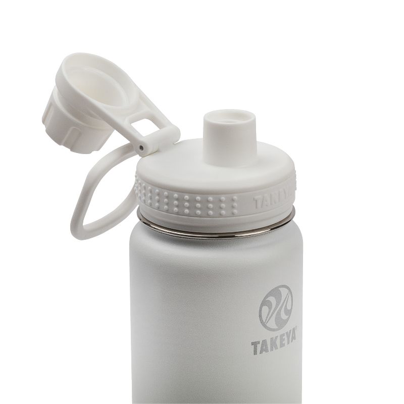 Takeya 18oz Actives Insulated Stainless Steel Water Bottle with Spout Lid - Artic White