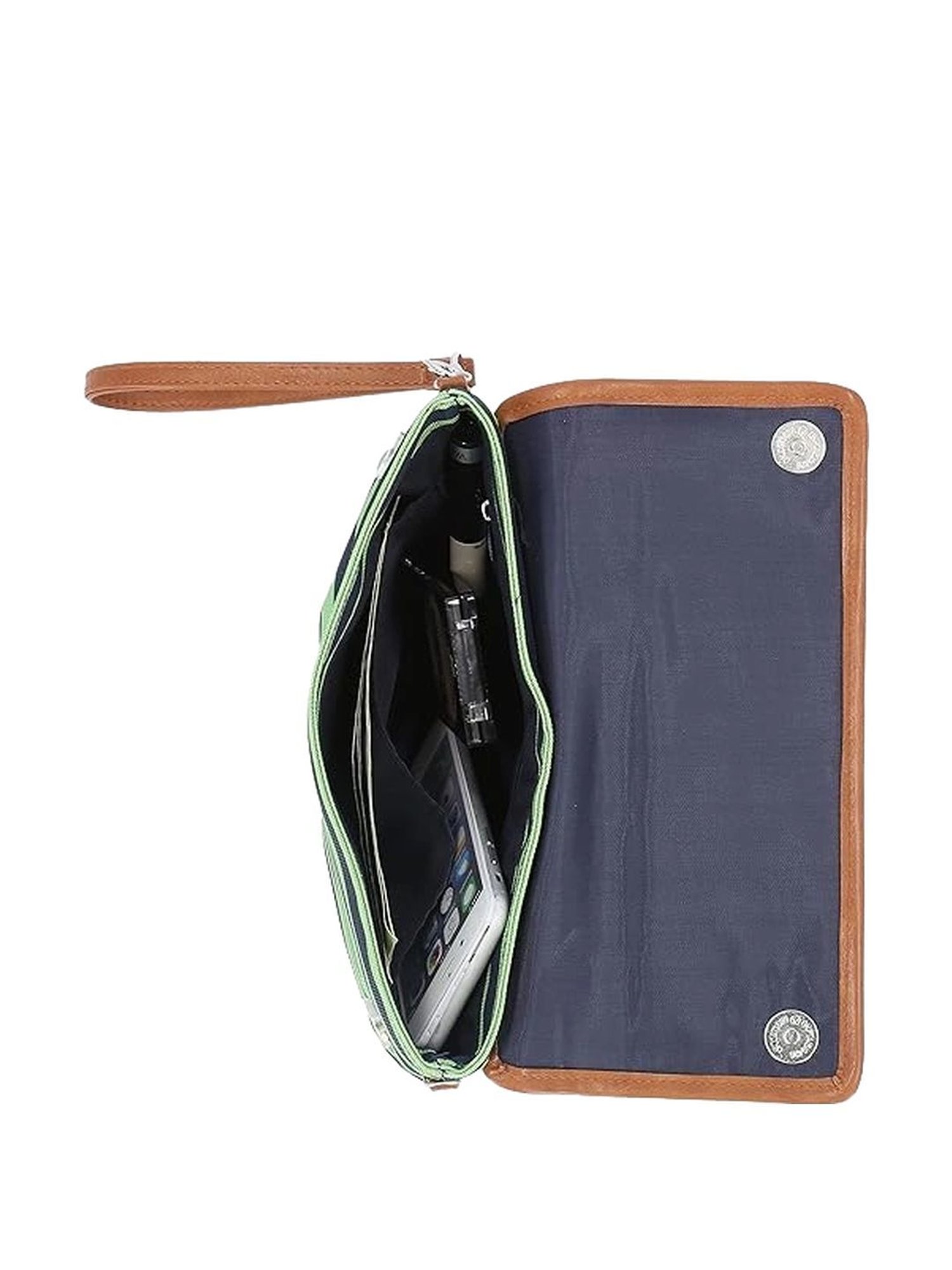 Nautica Green Striped Medium Sling Handbag