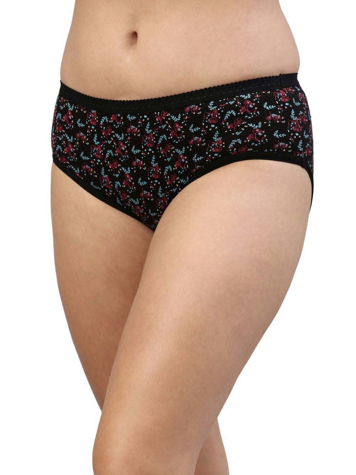 FEELINGS Assorted Color Cotton Printed Hipster Panties - Pack of 3