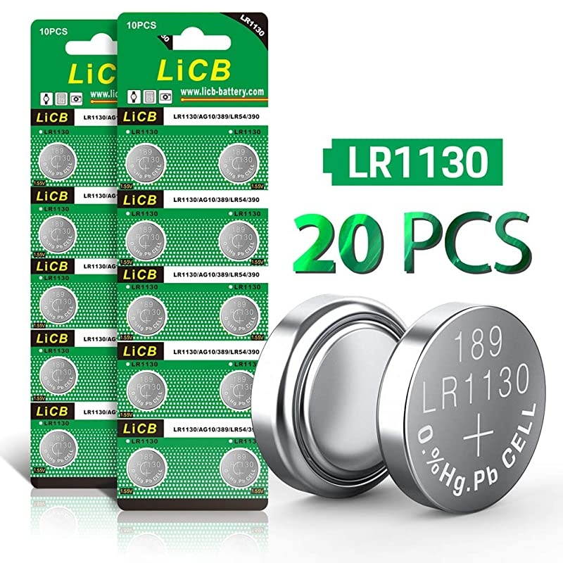20 Pack LR1130 AG10 Battery 15V LongLasting Alkaline Button Cell Batteries