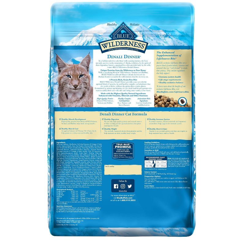 Blue Buffalo Wilderness Grain Free Denali Dinner Adult Premium Dry Cat Food - 10lbs