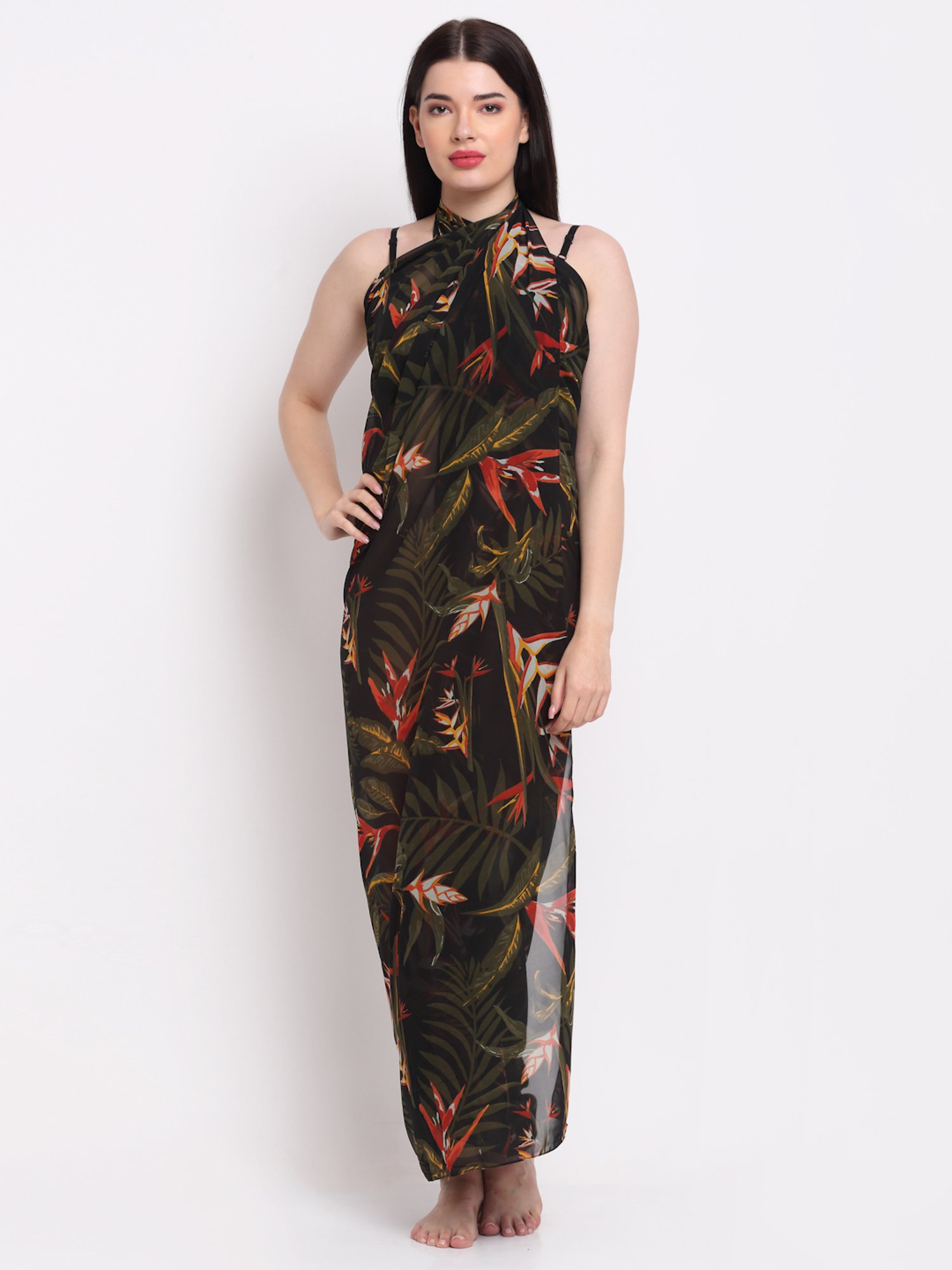 Erotissch Black Printed Sarong