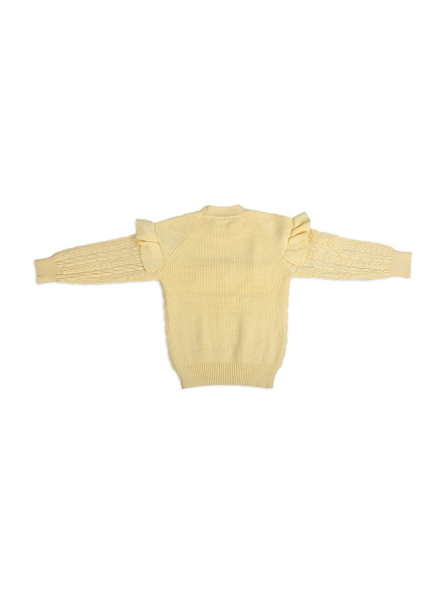 Elle Kids Black Solid Full Sleeves Sweater