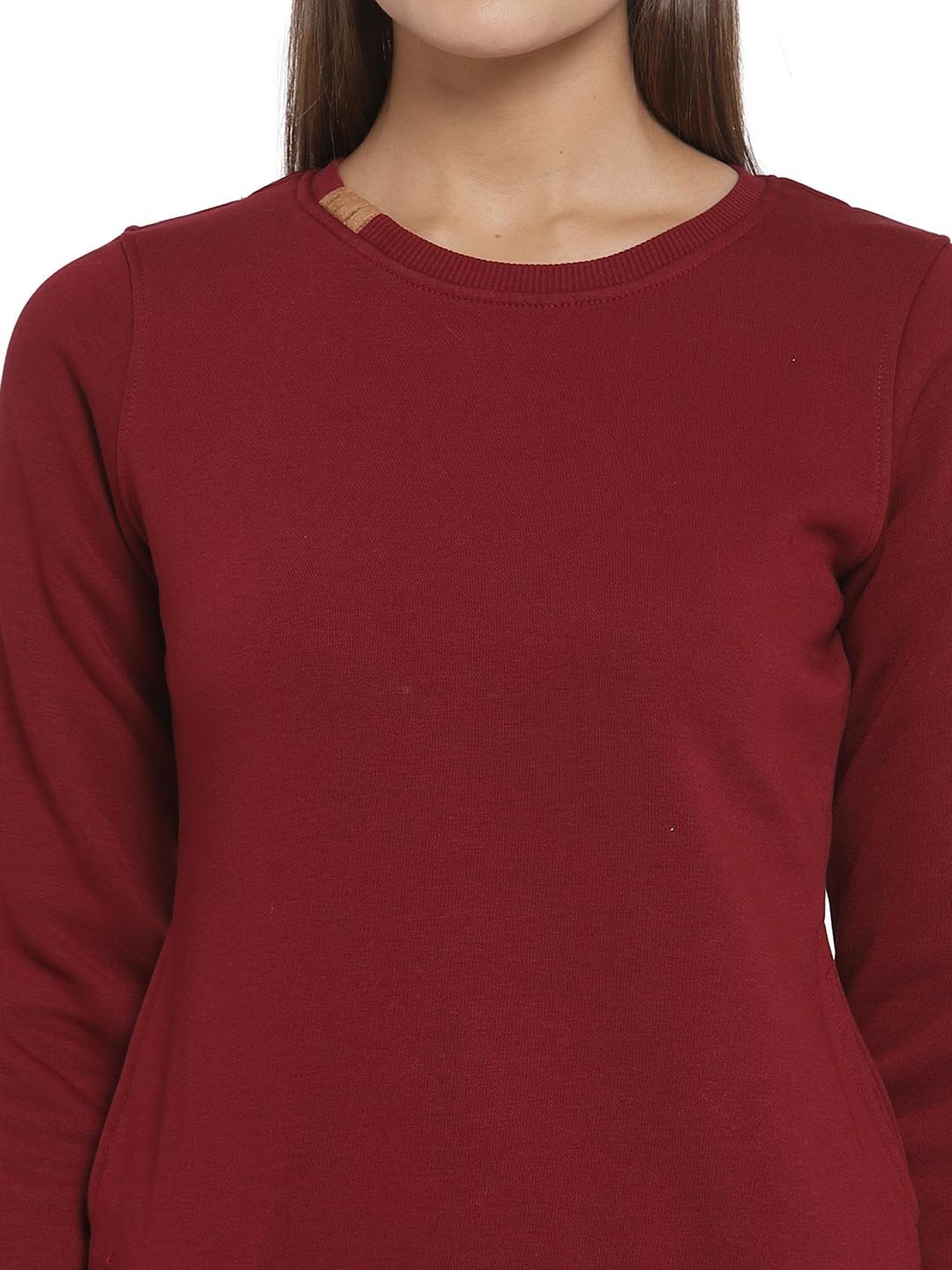 Juelle Maroon Round Neck Sweatshirt