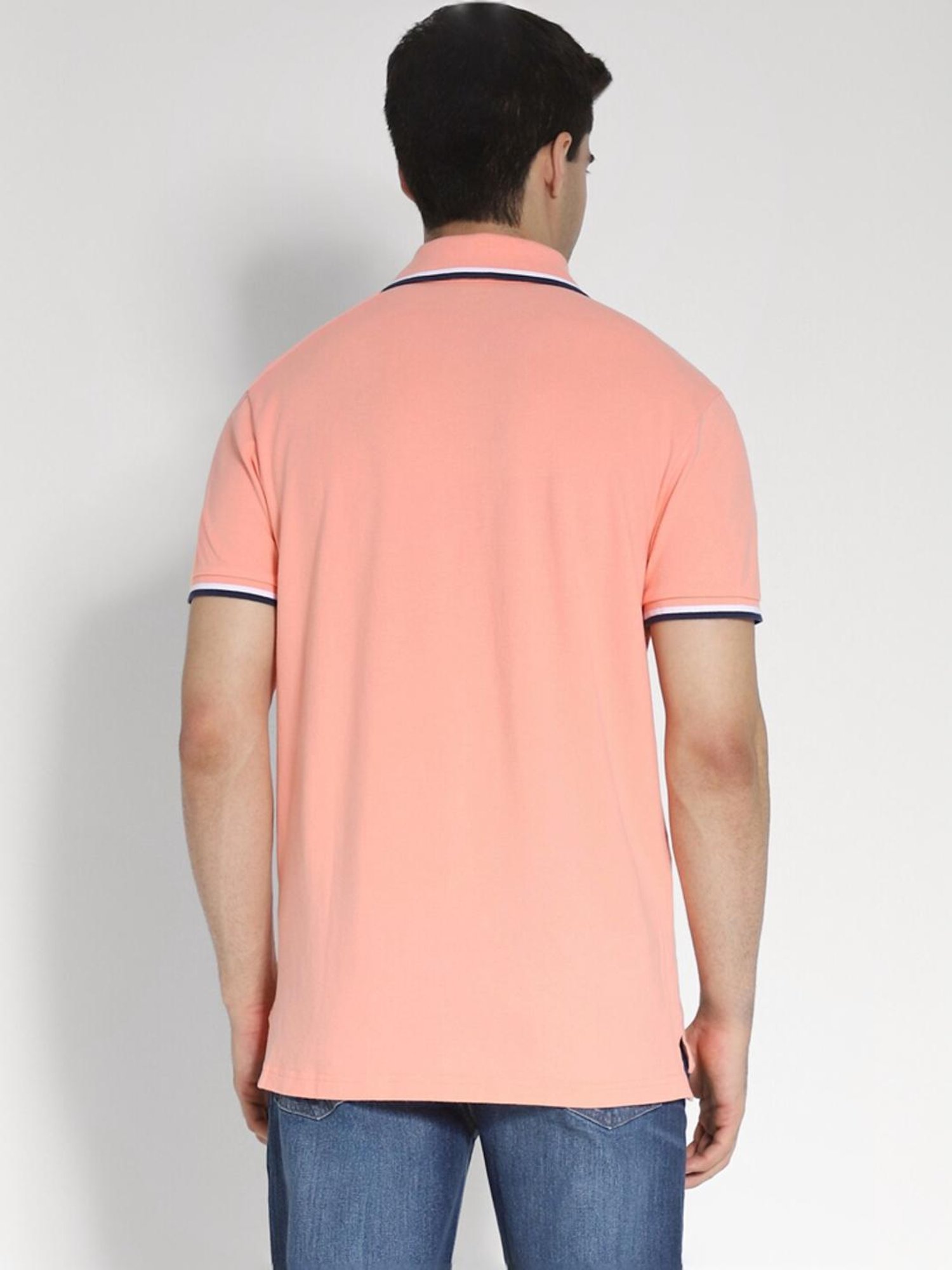 American Eagle Peach Regular Fit Polo T-Shirt