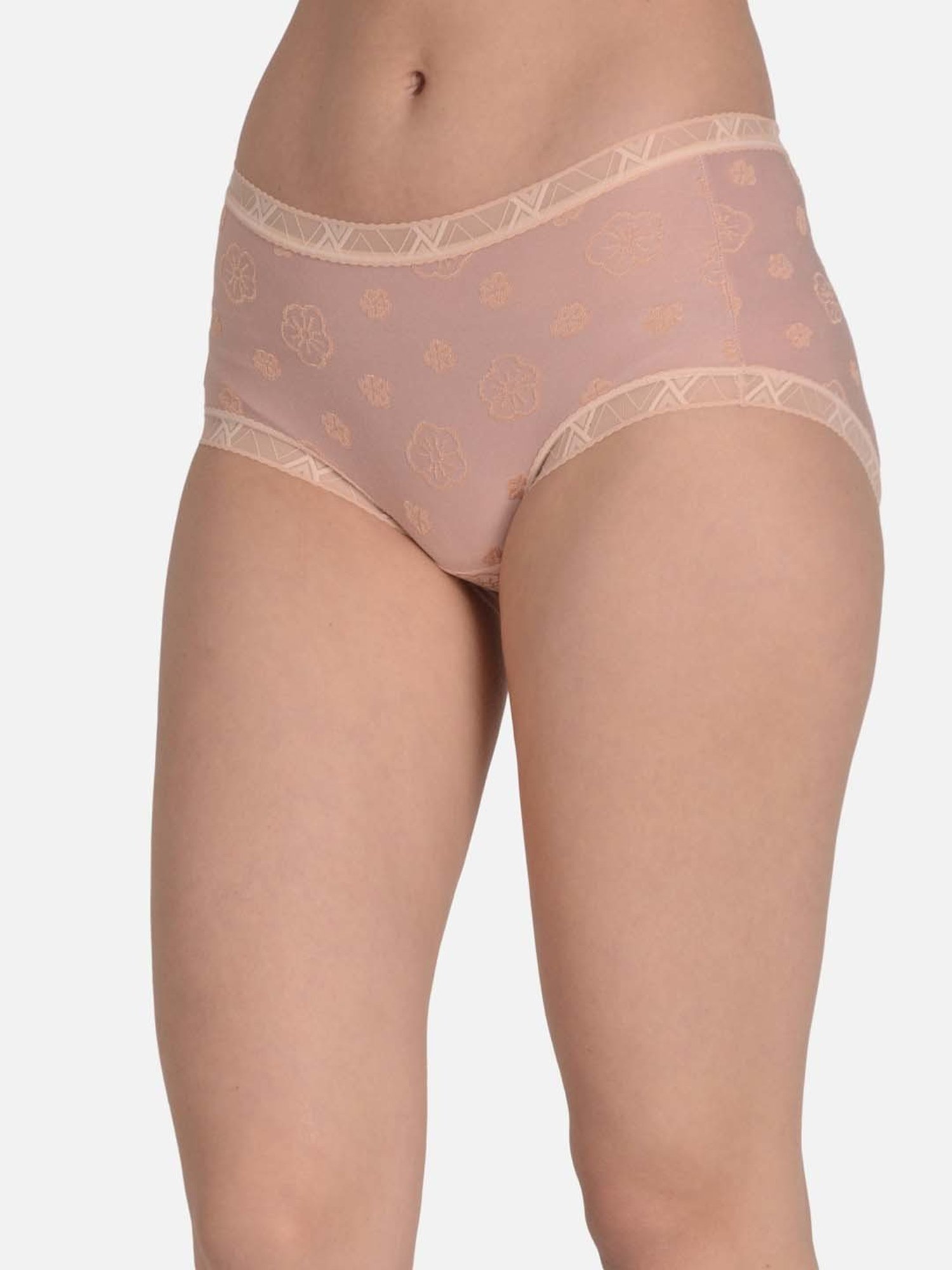 mod & shy Peach Printed Hipster Panty
