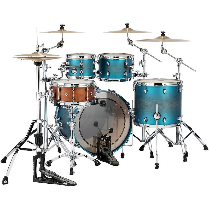 Mapex Saturn Evolution Classic Birch 4-Piece Shell Pack with 22 in. Bass Drum Exotic Azure Burst